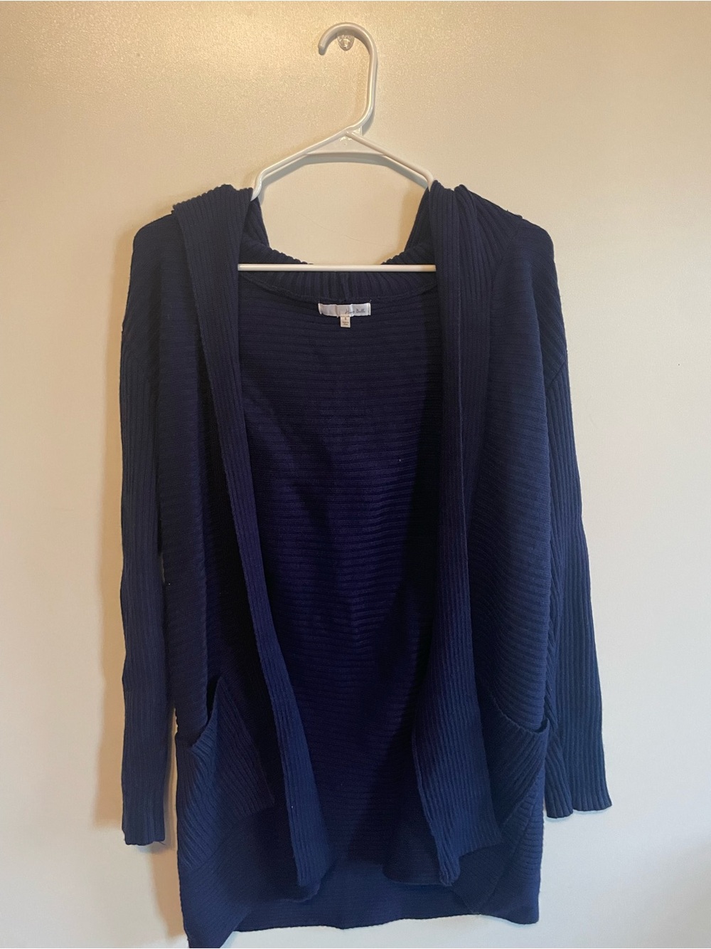 Honey Belle Navy Hooded Open-Front Sweater Cardigan